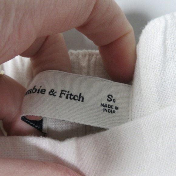 Abercrombie & Fitch Womens Wide Leg Linen Blend Pants White Size S Coastal - Picture 8 of 14